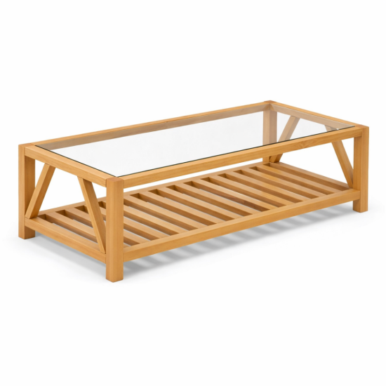 שולחן עץ מלא דגם סולמות