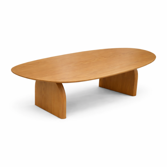 שולחן אמורפי רגל עץ מלא